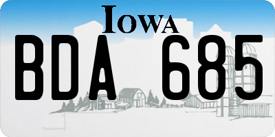 IA license plate BDA685
