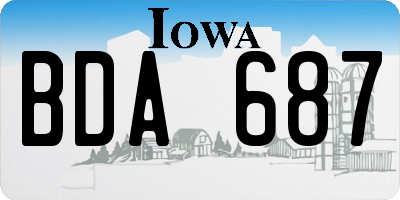 IA license plate BDA687