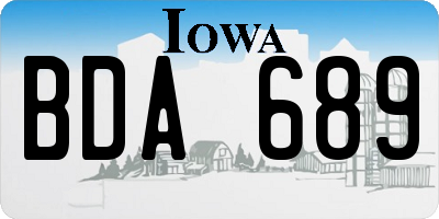 IA license plate BDA689
