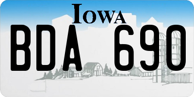 IA license plate BDA690
