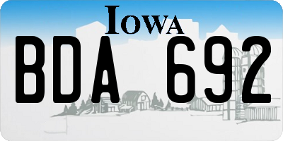 IA license plate BDA692