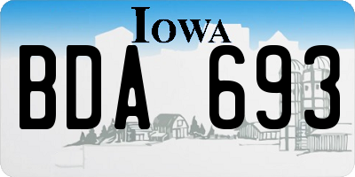 IA license plate BDA693