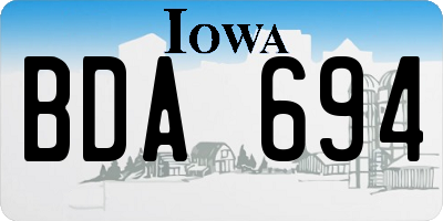 IA license plate BDA694