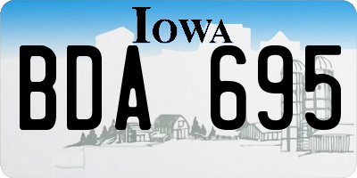 IA license plate BDA695