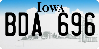 IA license plate BDA696