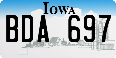 IA license plate BDA697