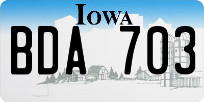 IA license plate BDA703