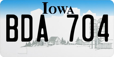 IA license plate BDA704