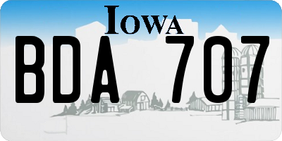 IA license plate BDA707