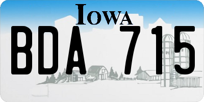 IA license plate BDA715