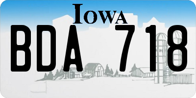 IA license plate BDA718