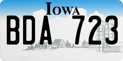 IA license plate BDA723