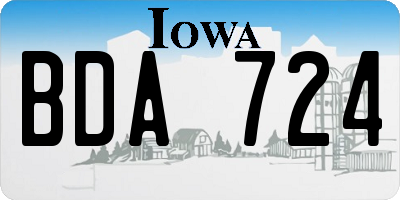 IA license plate BDA724