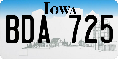 IA license plate BDA725