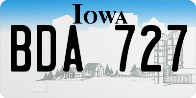 IA license plate BDA727