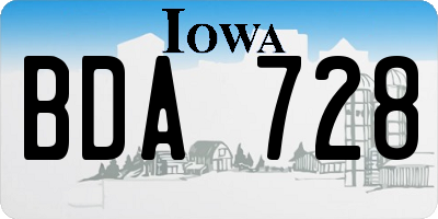 IA license plate BDA728