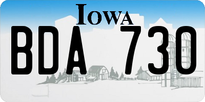 IA license plate BDA730