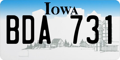 IA license plate BDA731
