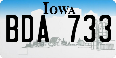 IA license plate BDA733