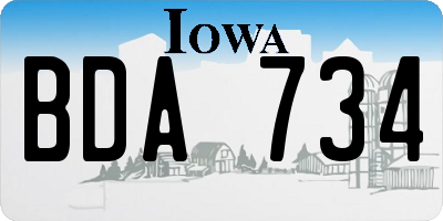 IA license plate BDA734