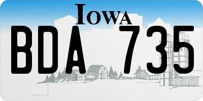 IA license plate BDA735