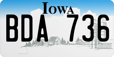 IA license plate BDA736