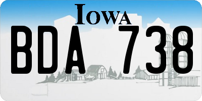 IA license plate BDA738