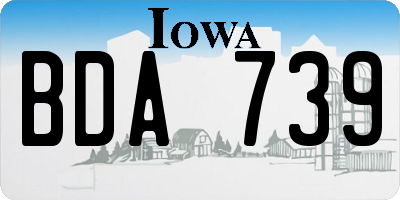 IA license plate BDA739
