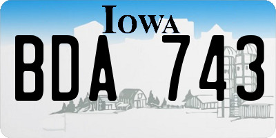IA license plate BDA743
