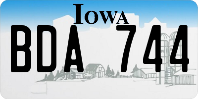 IA license plate BDA744