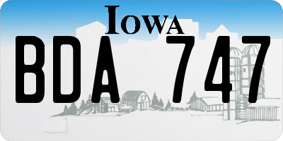 IA license plate BDA747