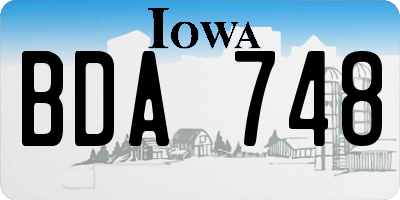 IA license plate BDA748