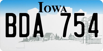 IA license plate BDA754