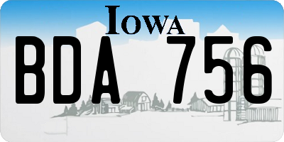 IA license plate BDA756