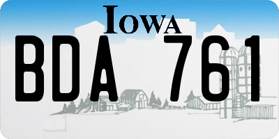IA license plate BDA761