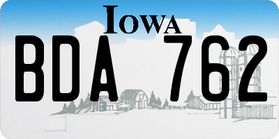 IA license plate BDA762