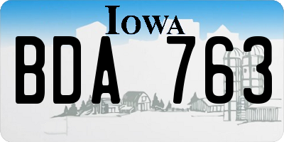 IA license plate BDA763