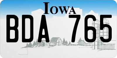 IA license plate BDA765