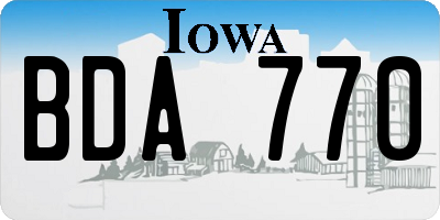 IA license plate BDA770