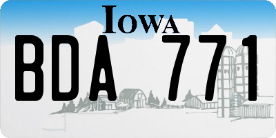 IA license plate BDA771