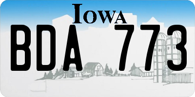 IA license plate BDA773