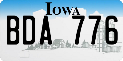 IA license plate BDA776
