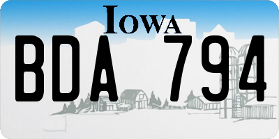 IA license plate BDA794