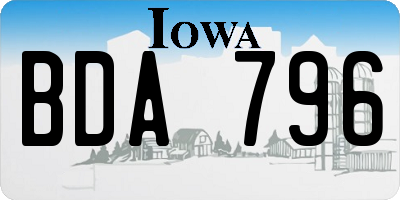 IA license plate BDA796