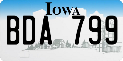 IA license plate BDA799