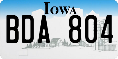 IA license plate BDA804