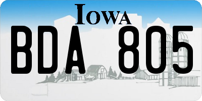 IA license plate BDA805