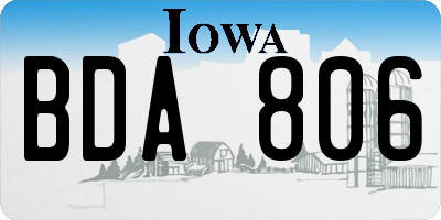 IA license plate BDA806