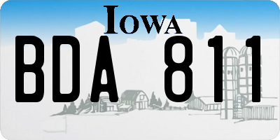 IA license plate BDA811