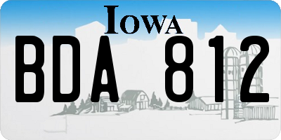 IA license plate BDA812